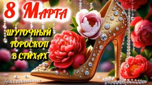 Шуточный гороскоп в стихах на 8 Марта. Поздравительная видео открытка.