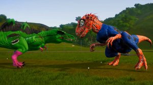 Тиранозав. Спинозавр. Индоминус Рэкс. Битва Динозавров. Динозавры.