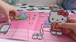 💬❗набор наклеек hello kitty 🩷🐱 играю в домике распаковываю бумажные сюрпризы 😘😘🩷🩷
