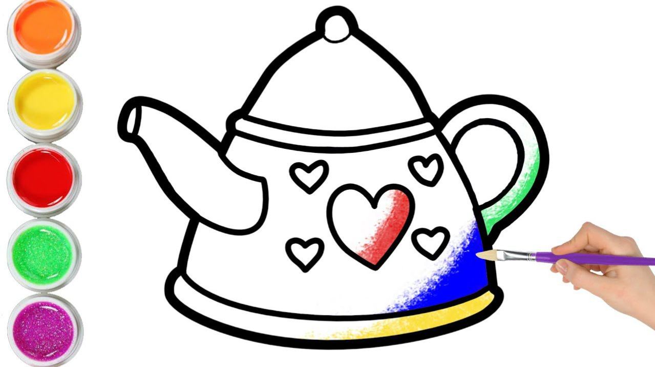 мультик для детей-Как нарисовать ЧАЙНИК для детей/Рисование ЧАЙНИКА для детей