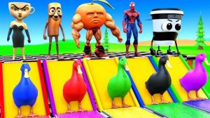 ЗВЕРЮШКИ ДЛЯ ДЕТЕЙ ЧЕЛОВЕК ПАУК ДЛИННАЯ 3D ИГРА ЖИВОТНЫЕ СЛОН ГОРИЛЛА БЕГЕМОТ ТИГР СИНИЙ ТРАКТОР