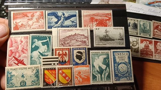 Марки Франции 46 год. Филателия марки хобби stamp philately hobby