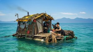 Выживание на острове мусора   Строим плот, ловим морепродукты и готовим вместе с моей собакой