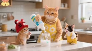 ✨ Идеальное Рождество для кошачьей семьи 🎄 Котята впервые в рождественском парке развлечений! 🎢