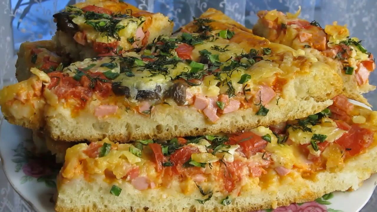 Пицца домашняя большая. смотреть онлайн