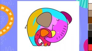 Разукрашка слон видео для детей