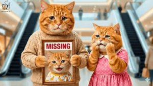Рыжий котенок пропал в торговом центре… Мама и папа-коты совершили нечто невероятное