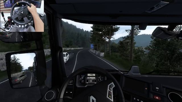 Утренний рейс в ETS2 🌅 Дорога встречает рассвет за рулём Thrustmaster TX 🚛 смотреть онлайн