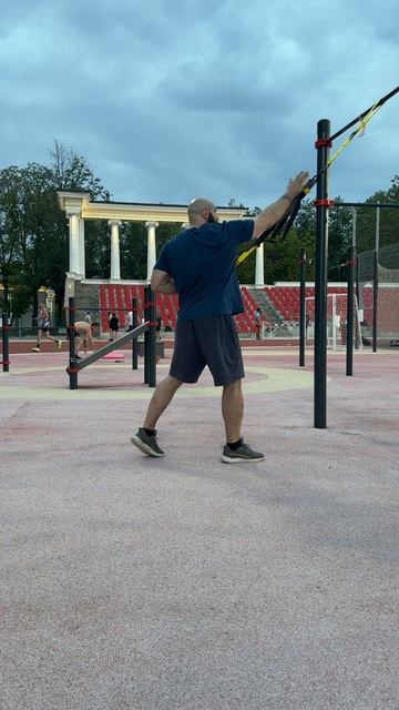 Горизонтальная тяга TRX 1ой рукой с ротацией