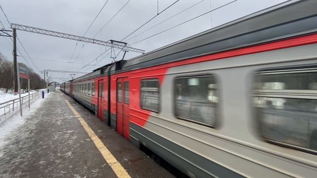 С Последним Днём Зимы! Электропоезд ЭД4М-0225 пл.Сушкинская до ст.Гагарин. 28.02.2026.