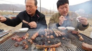 Тает во рту! Нежные шашлычки из ягнёнка на углях Mugbang