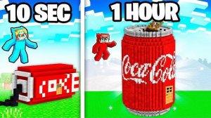 10 СЕКУНД 🥤 VS 1 ЧАС ⏳ ЧЕЛЛЕНДЖ ДОМА ИЗ COCA-COLA КТО ПОСТРОИТ ЛУЧШЕ 😱🔥