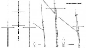 Грот-мачта  эсминца Амурец (контур). Drawings. Grot-mast d-r Amurec.