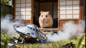 олотистый хомячок Моника отправляет потерявшегося пришельца обратно в космос