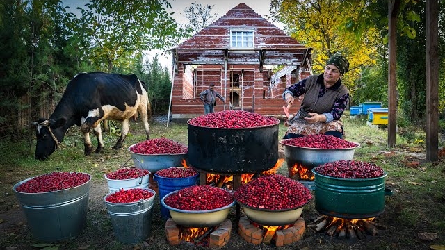 Вкус осени. Приготовление вкусной пасты из кизила для консервации. Кухня и быт Азербайджана смотреть онлайн