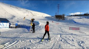 Хибины . Степан зажигает по горнолыжному склону.