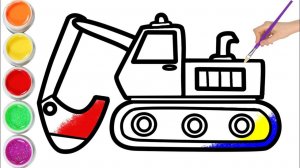 мультик для детей-Как нарисовать ЭКСКАВАТОР для детей/Рисование ЭКСКАВАТОРА для детей