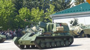 Динамический показ САУ СУ-76М в парке "Патриот", 5 мая 2024