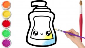 мультик для детей-Как нарисовать ЖИДКОЕ МЫЛО🧼/Простой рисунок и раскраска для детей