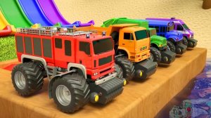 Мультяшные машинки и песенки для детей, развивающие детские игры, монстр-трак