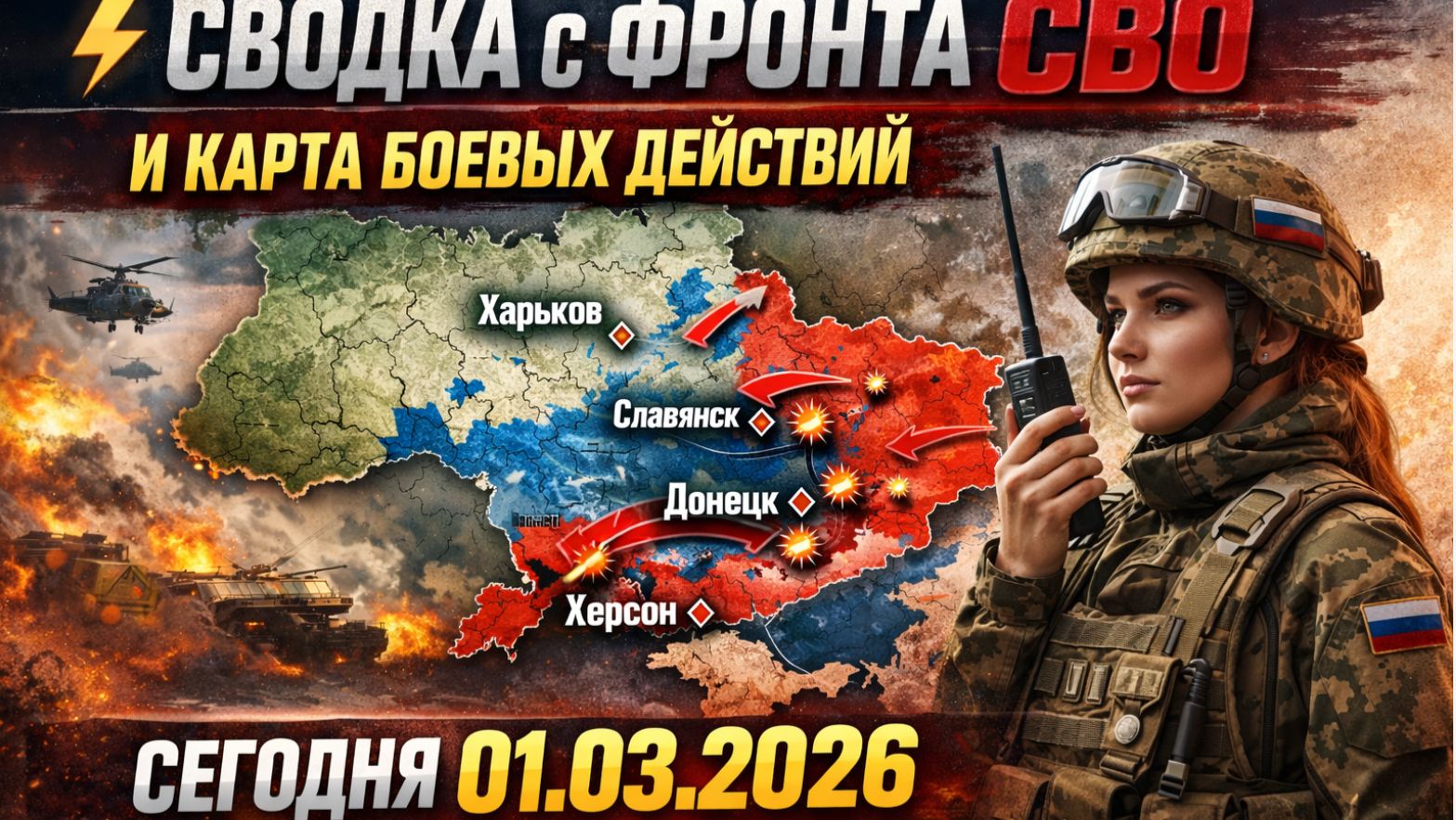 ⚡️Сводка с фронта СВО и карта боевых действий на Украине сегодня 01.03.2026 смотреть онлайн