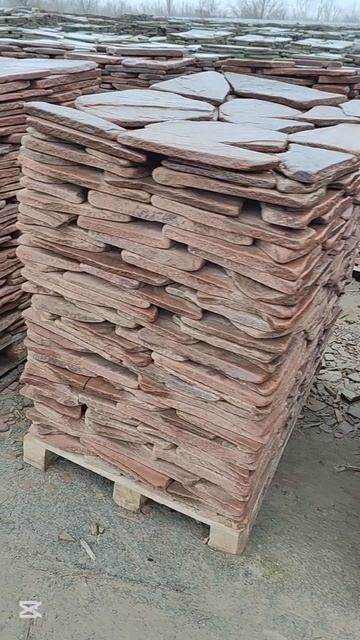 Песчаник красный галтованный для мощения в строительстве и ландшафтном дизайне