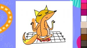 Красивая лиса разукрашка для детей