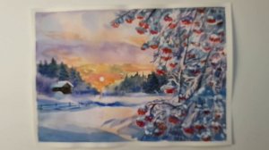 Акварельные зимние зарисовки. Мои картины.