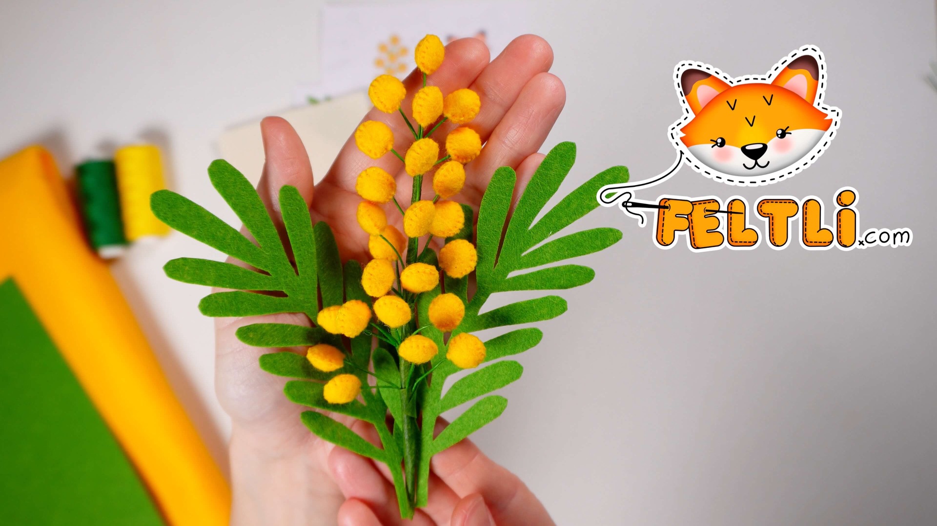 Мастер-класс Мимоза из фетра своими руками / Как сделать веточку мимозы своими руками смотреть онлайн
