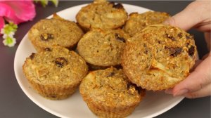 Рецепт вкусных и полезных яблочных кексов. Без муки! Без сахара!