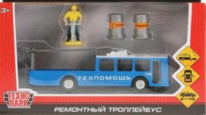 Троллейбус Технопарк Троллейбус 16,5 см (открываются двери, с аксессуарами)