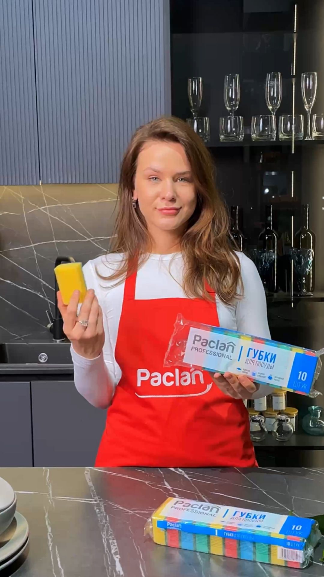 Губки для посуды Paclan Professional, 10 шт.