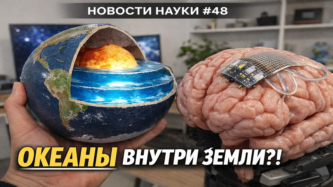 Внутри Земли — океаны? Импланты для мозга и энергия звёзд | Новости науки #48
