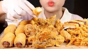 Мукбанг хрустящий фритюр Еда на камеру