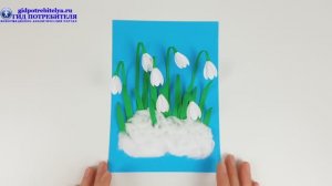 Подснежники из цветной бумаги - объемная поделка для детей