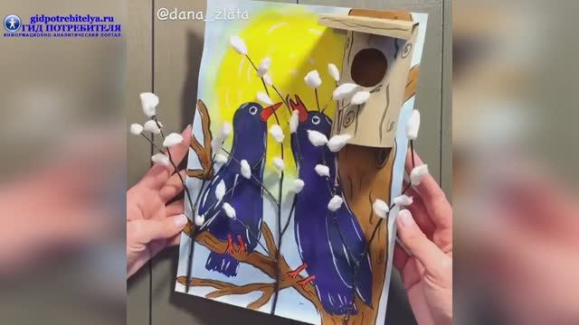 Объемная поделка птицы весной для детей