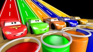 Учим цвета с машинками Молния Маккуин — волшебные баночки с красками для детей и малышей