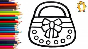 Мультик - раскраска для детей СУМОЧКА ПРИНЦЕССЫ. Учимся как просто нарисовать СУМКУ // ОБУЧАШКА ТВ