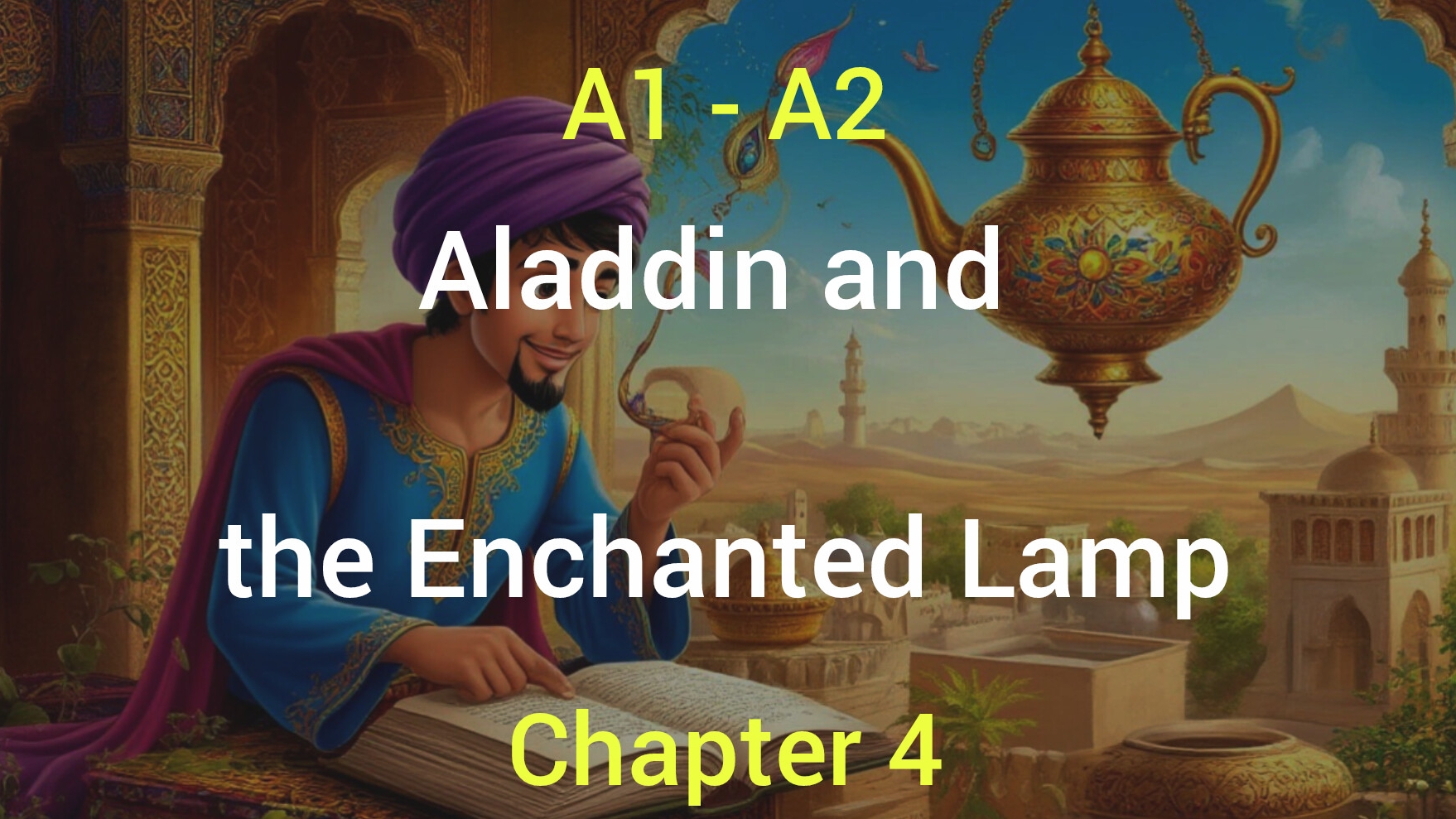 Chapter 4. Aladdin and the Enchanted Lamp. Audiobook, retold by Judith Dean. Level A1-A2.
