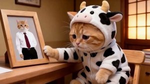 Когда папа-кот работает далеко 😔 Рыжий котенок не перестает по нему скучать 🐱💔