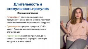 Длительность и стимульность прогулок у собак