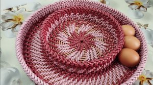 МК Подноса универсального (под пасху) корневым плетением, координаты в описании под видео