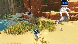 Astro Bot и вулканические горы/ 2k/4k/PlayStation 5 (PS5)/робот/топовая игра/