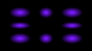 СДК - 8 фиолетовых быстро сближающихся лучей и вспышка