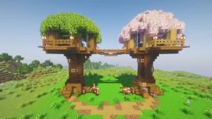 Домик на дереве для двоих! Minecraft!