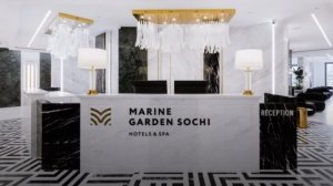 Полный путь от отеля Marine Garden Sochi Hotels & SPA 5* (1 корпус) до пляжей отеля. Хоста.