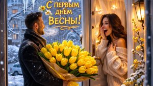 С  ПЕРВЫМ   ДНЁМ   ВЕСНЫ! -  ЖЁЛТЫЕ   ТЮЛЬПАНЫ!