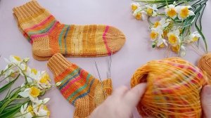 СП с Еленой Велиной "Свяжем носочки для мамы и дочки" 2 отчёт