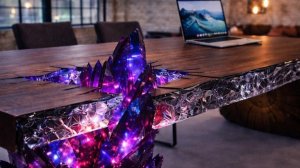 Стол из эпоксидной смолы - Сила кристаллов. Новый уровень в дизайне.