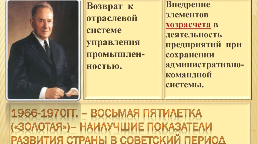 Итоги золотой советской пятилетки. Правительственный кризис 1968 года. (2015)